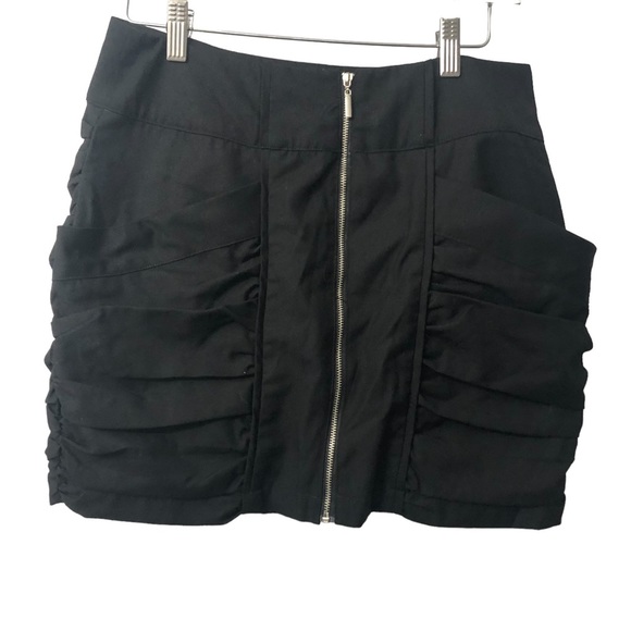 Ark & Co Dresses & Skirts - Anthropologie Ark & Co Zip up black mini skirt with ruched pockets size Medium